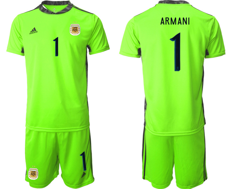 Men 2020-2021 Season National team Argentina goalkeeper green #1 Soccer Jersey2->argentina jersey->Soccer Country Jersey